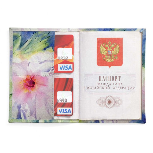 Обложка для паспорта, PAS2 «Two peonies»