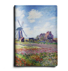 Обложка для паспорта, PAS1 «Claude Monet Tulip Field and windmill»