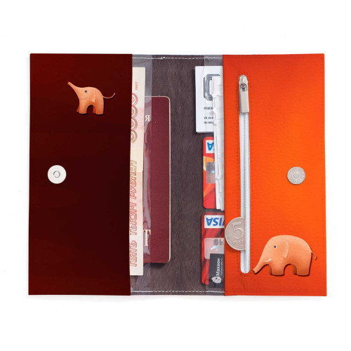 Портмоне PRS3 «Слоны оранжевые»