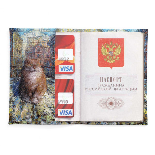 Обложка для паспорта, PAS2 «Рыжий кот»