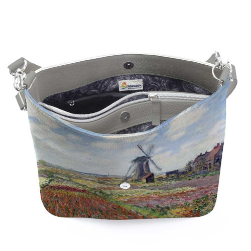 Сумка на плечо BG12 «Claude Monet Tulip Field and windmill»