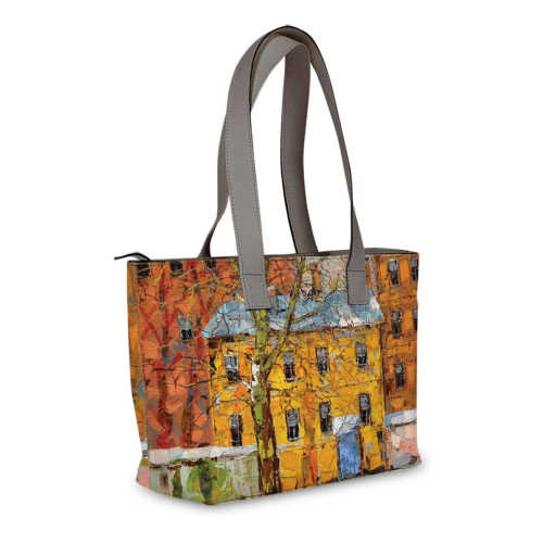 Сумка тоут, BAG2 «Дерево и желтый домик ранней весной»