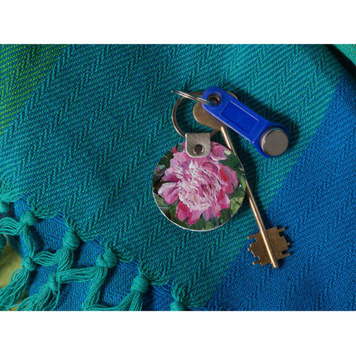 Брелок (Круглый) TRI4 «Пионы 2»