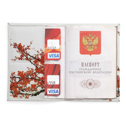 Обложка для паспорта, PAS2 «Ветка сакуры»