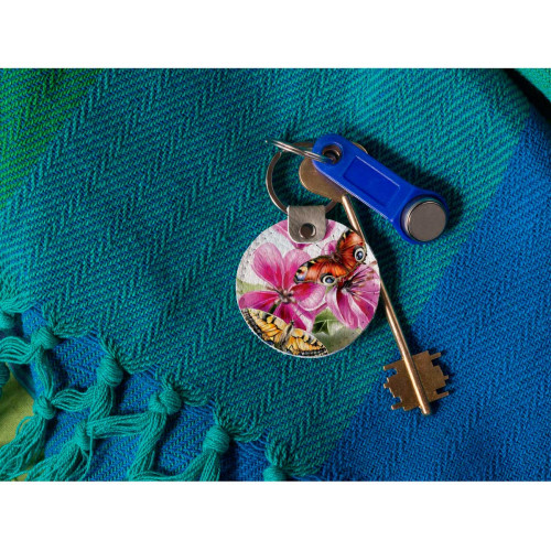 Брелок (Круглый) TRI4 «Бабочки большие»