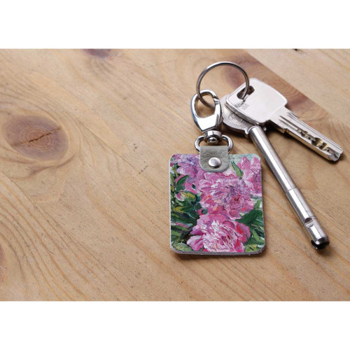 Брелок (Прямоугольный ) TRI1 «Пионы 2»