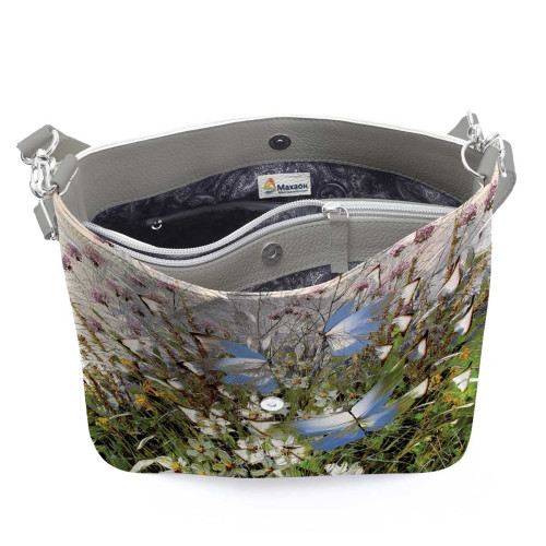 Сумка на плечо BG12 «Бабочки над цветами и травами»