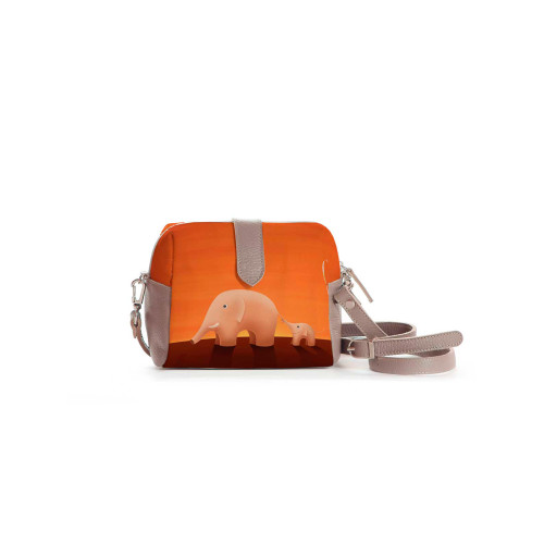 Сумка кросс-боди BAG6 «Слоны оранжевые»