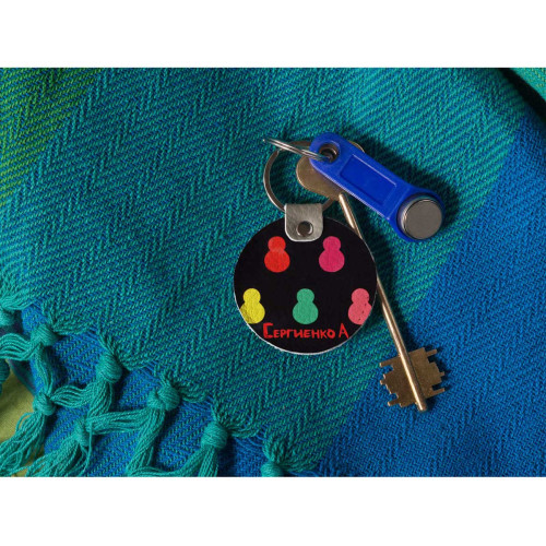 Брелок (Круглый) TRI4 «Черные матрешки»