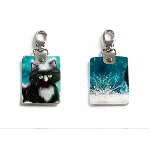 Брелок (Прямоугольный ) TRI1 «Snow cat»