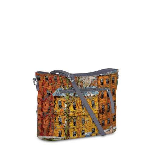 Сумка кросс-боди, BA04 «Дерево и желтый домик ранней весной»