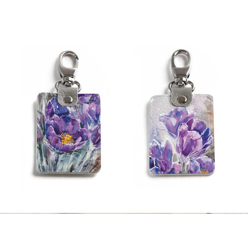 Брелок (Прямоугольный ) TRI1 «На опушке расцвела сон-трава»