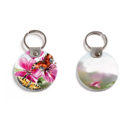 Брелок (Круглый) TRI4 «Бабочки большие»