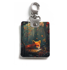 Брелок (Прямоугольный ) TRI1 «Лиса в лесу»