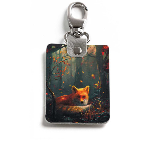 Брелок (Прямоугольный ) TRI1 «Лиса в лесу»