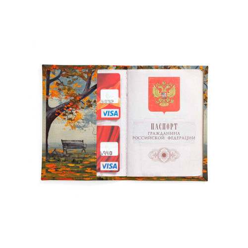 Обложка для автодокументов, AUT2 «Autumn bench»