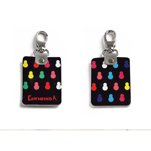 Брелок (Прямоугольный ) TRI1 «Черные матрешки»