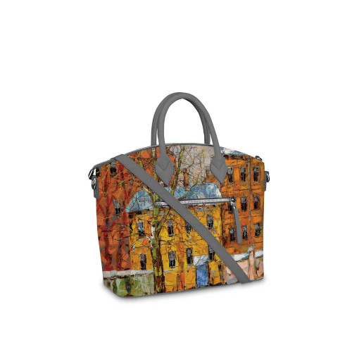 Сумка на руку, BG82 «Дерево и желтый домик ранней весной»