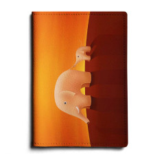 Обложка для автодокументов, AUT1 «Слоны оранжевые»