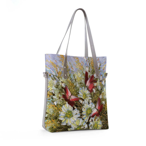 Сумка тоут BAG9 «Бабочки и цветы»