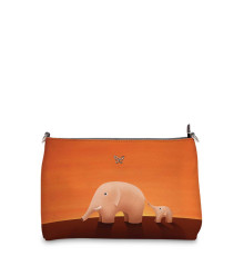 Сумка шолдер, BAG3 «Слоны оранжевые»