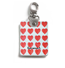 Брелок (Прямоугольный ) TRI1 «Сердечки»