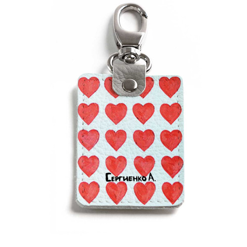 Брелок (Прямоугольный ) TRI1 «Сердечки»