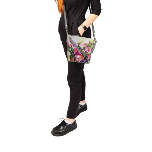 Сумка кросс-боди BAG8 «Watercolor flowers in vase»
