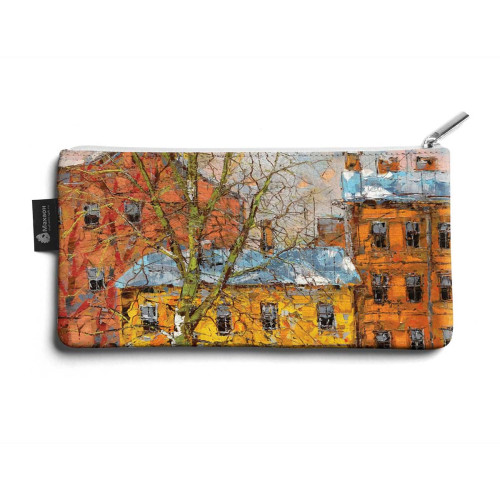 Косметичка small KOS1 «Дерево и желтый домик ранней весной»