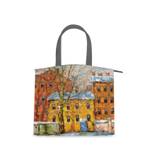 Сумка на руку, BG91 «Дерево и желтый домик ранней весной»