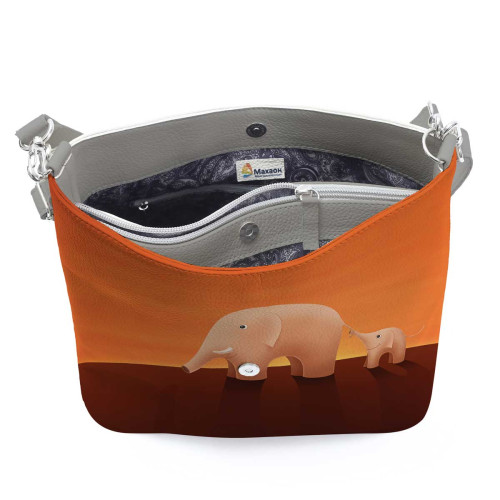 Сумка на плечо BG12 «Слоны оранжевые»