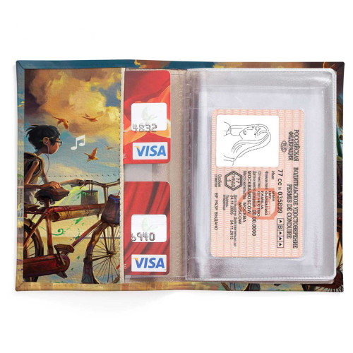 Обложка для автодокументов, AUT2 «Мальчик и велосипед»