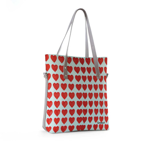 Сумка тоут BAG9 «Сердечки»