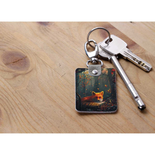 Брелок (Прямоугольный ) TRI1 «Лиса в лесу»
