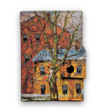 Кошелек мини, кардхолдер, PR24 «Дерево и желтый домик ранней весной»