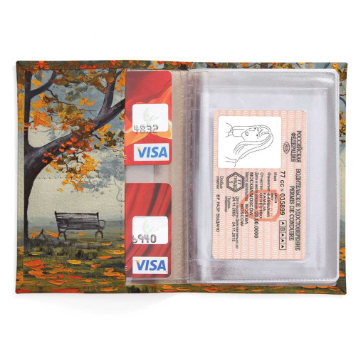 Обложка для автодокументов, AUT2 «Autumn bench»