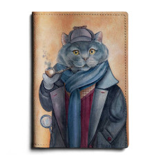 Обложка для паспорта, PAS1 «Шерлок кот»