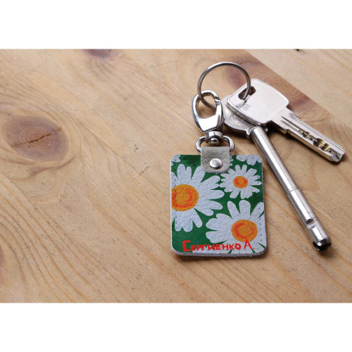 Брелок (Прямоугольный ) TRI1 «Ромашки 5»