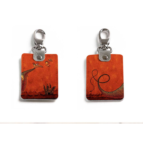 Брелок (Прямоугольный ) TRI1 «Барышня и дракон»