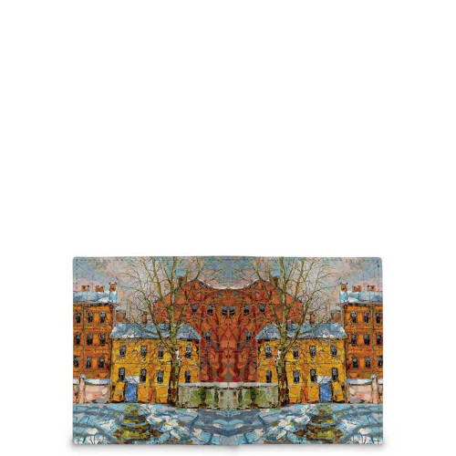 Кошелек мини PR17 «Дерево и желтый домик ранней весной»