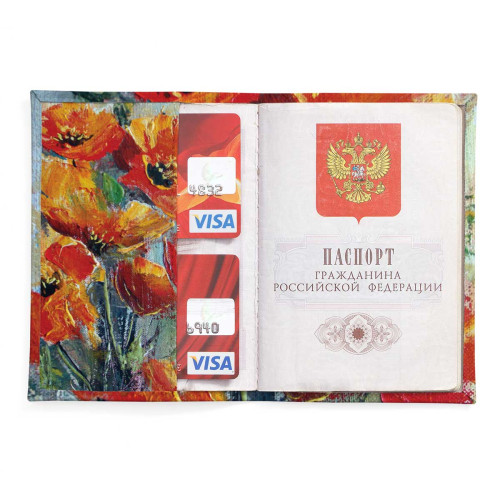 Обложка для паспорта, PAS2 «Маки»