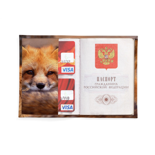 Обложка для паспорта, PAS2 «Лиса горизонтальная»