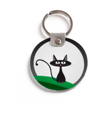 Брелок (Круглый) TRI4 «Кот с луной»