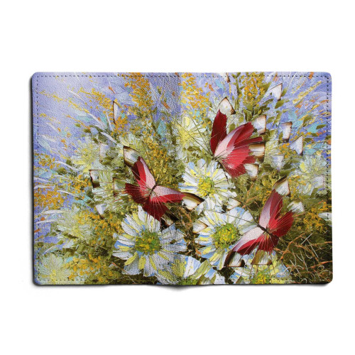 Обложка для автодокументов, AUT1 «Бабочки и цветы»