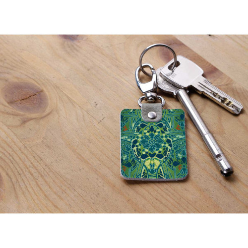 Брелок (Прямоугольный ) TRI1 «Мозаичные цветы»