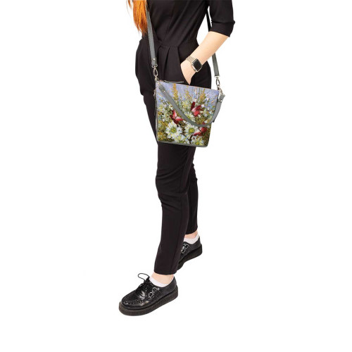 Сумка кросс-боди BAG8 «Бабочки и цветы»