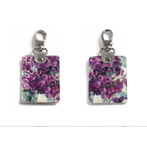 Брелок (Прямоугольный ) TRI1 «Хризантемки»