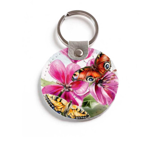 Брелок (Круглый) TRI4 «Бабочки большие»