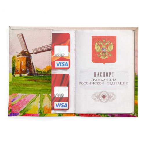 Обложка для паспорта, PAS2 «Поля тюльпанов Голландия»