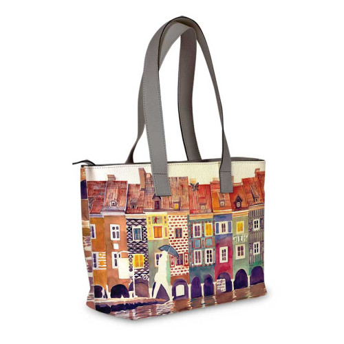 Сумка тоут, BAG2 «The city watercolor»
